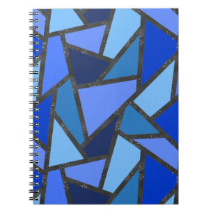Carnet Tons de motif en vitrail bleu
