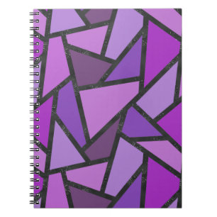 Carnet Tons de vitrail violet motif