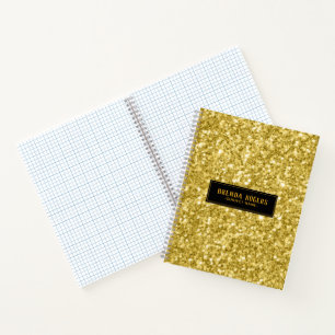 Carnet Tons dorés Faux Paillettes Imprimé