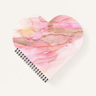 Carnet Tons roses dans les nuages d'encre avec or