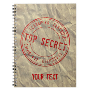 Carnet Top Secret de la nouveauté sur papier Kraft