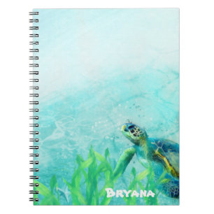 Carnet Tortue de mer Art de plage océan Personnalisé sur