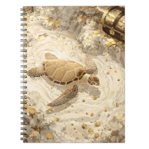 Carnet Tortue de mer d'or et trésors cachés