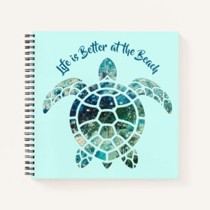 Carnet Tortue de mer - La vie est meilleure à la plage