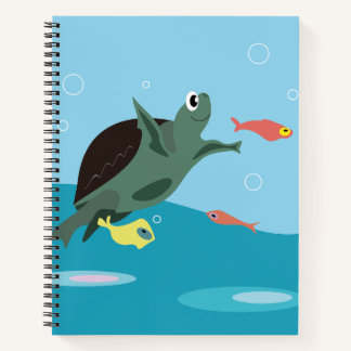 Carnet Tortue de mer mignonne sous l'art marin