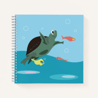 Carnet Tortue de mer mignonne sous l'art marin