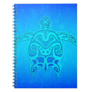 Carnet Tortue tribale bleue