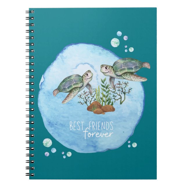 Carnet Tortues de mer BFF - Cadeaux personnalisés Best Fr (Devant)