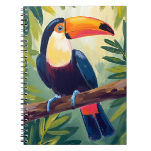 Carnet Toucan Oiseau Tropical Coloré Aquarelle