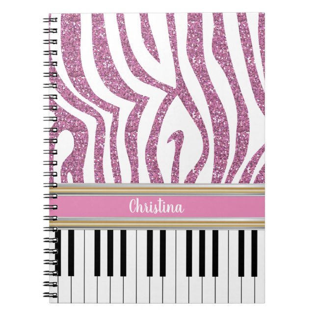 Carnet Touches de piano personnalisées Parties scintillan (Devant)