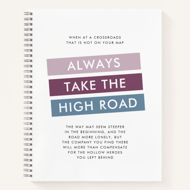 Carnet Toujours prendre le devis de motivation de la rout (Devant)