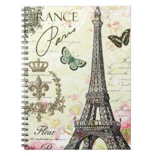 Carnet Tour Eiffel français vintage moderne