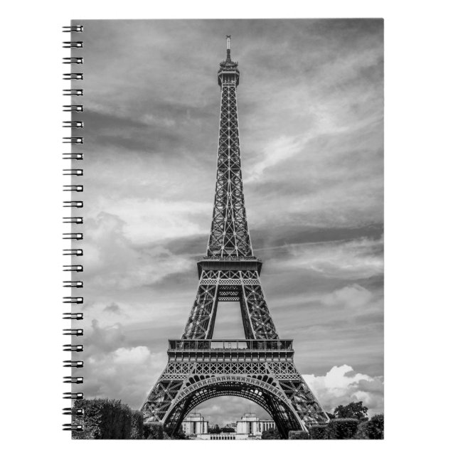 Carnet Tour Eiffel noir et blanc Paris France (Devant)