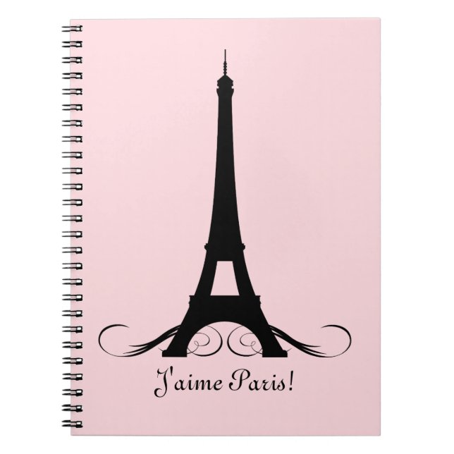 Carnet Tour Eiffel rose J'aime Paris ! (Devant)