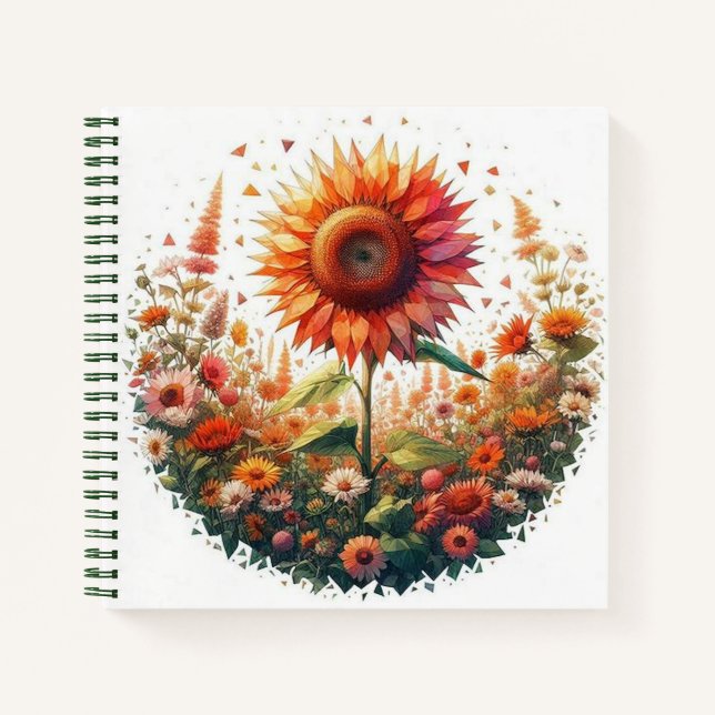 Carnet tourbillon de tournesol vif (Devant)