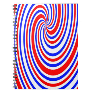 Carnet Tourbillon rouge blanc et bleu