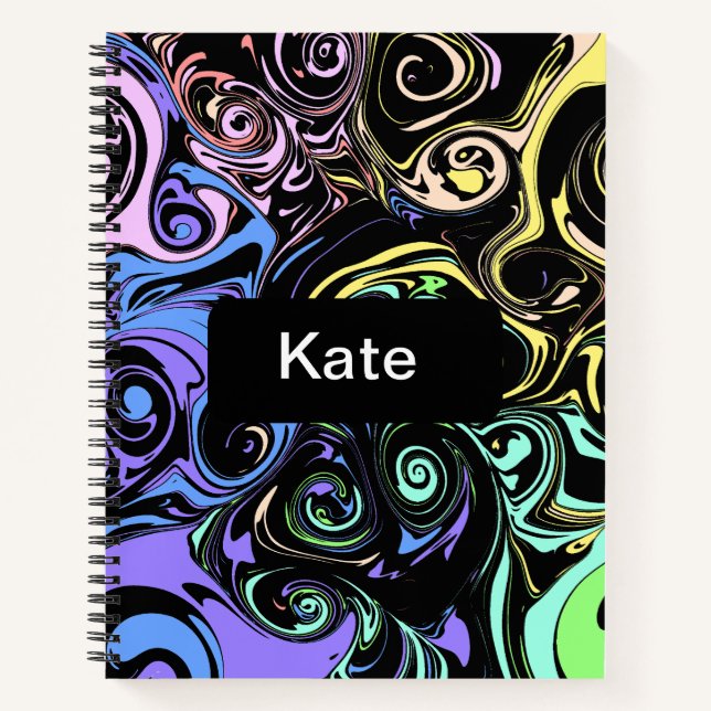 Carnet Tourbillons colorés abstraits (Devant)