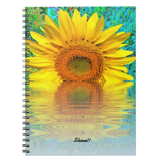 Carnet :  Tournesol avec l'éclat de couleur (Devant)