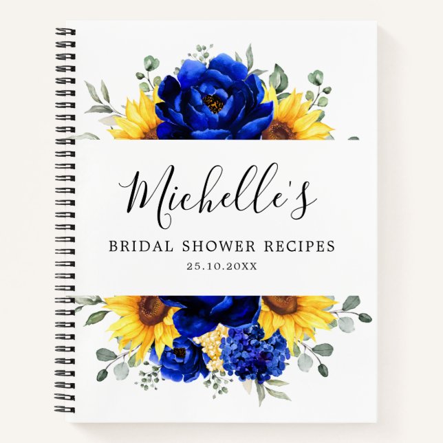 Carnet Tournesol bleu royal moderne Recettes de douche de (Devant)