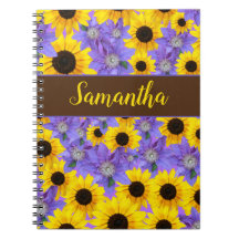 Tournesol coloré & Floral violet Personnalisé