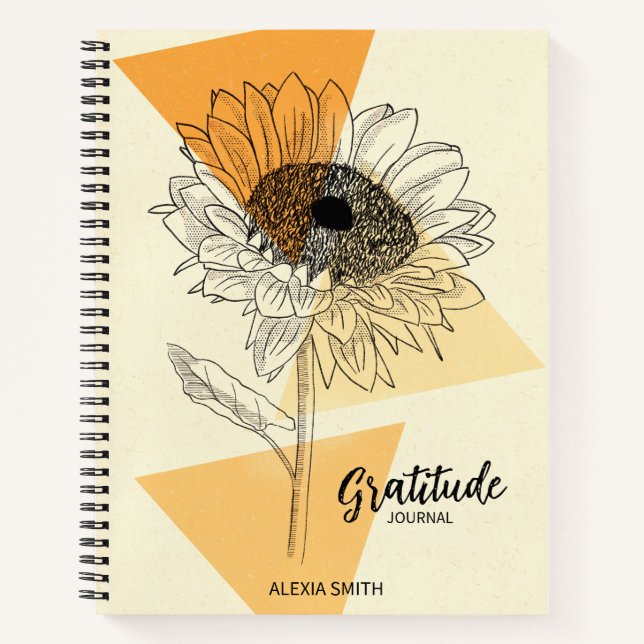 Carnet Tournesol Gratitude Journal, Droit de l'attraction (Devant)