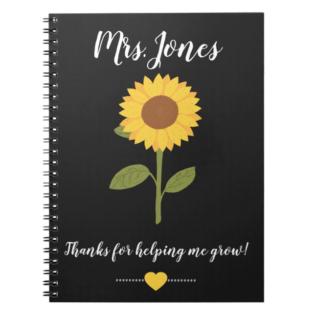 Carnet Tournesol jaune aidant à grandir (Devant)