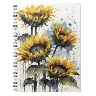 Carnet Tournesols - Fleurs aquarelle