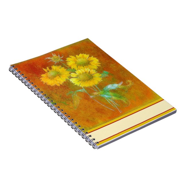 Carnet Tournesols peints doux (Côté Droit)