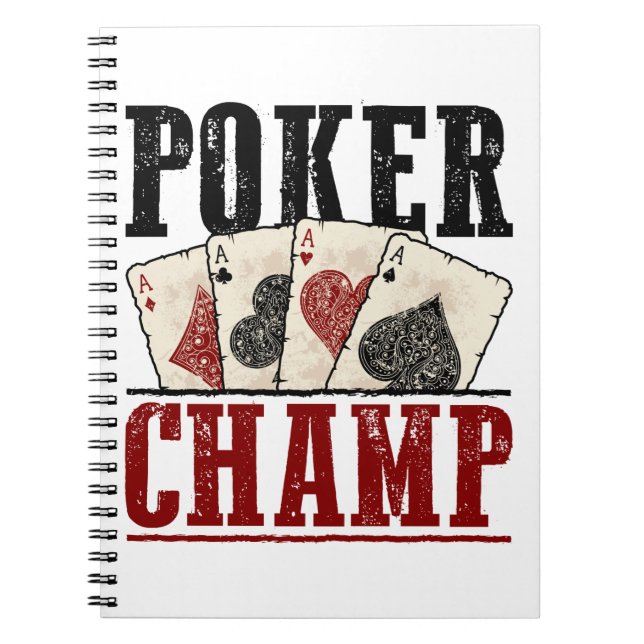 Carnet Tournoi du joueur de poker Champ (Devant)