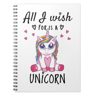 Carnet Tout ce que je souhaite est une licorne