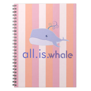 Carnet Tout est les rayures de baleine (bleu, rose)