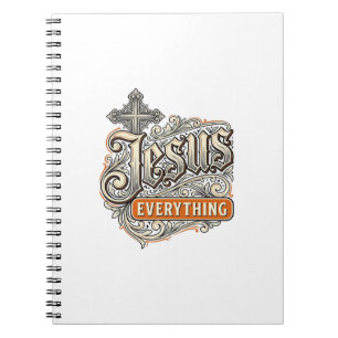 Carnet Tout Jésus Vintage Typographie Chrétienne Design