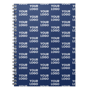 Carnet Toute image ou logo d'entreprise éditable bleu mar
