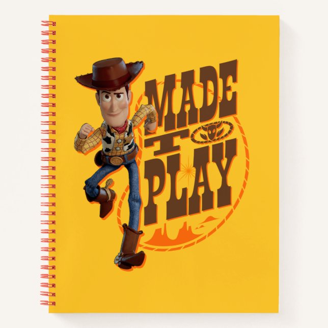 Carnet Toy Story 4 | Woody "Fabriqué Pour Jouer" (Devant)