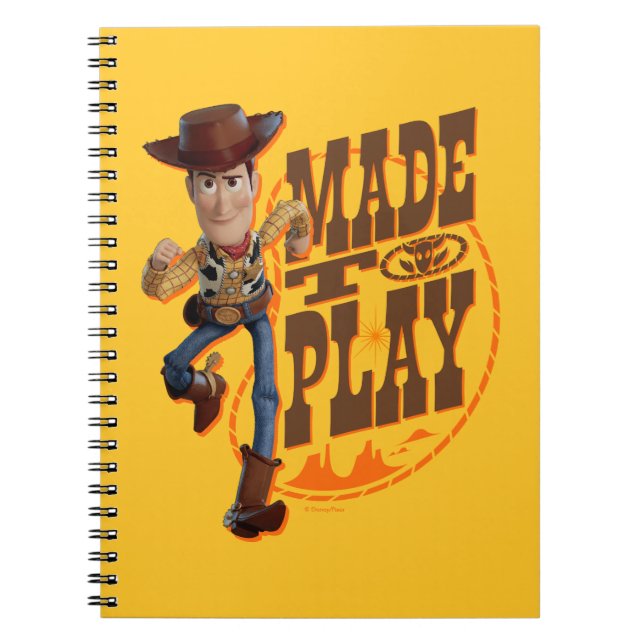 Carnet Toy Story 4 | Woody "Fait pour jouer" (Devant)