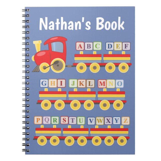 Carnet Toy Train Carrying Alphabet Block Personalised (Devant)