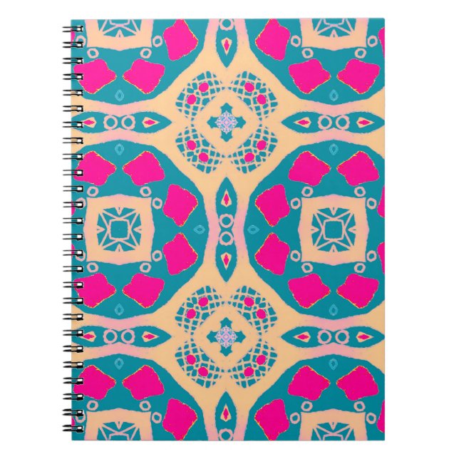 Carnet Traditionnel, patchwork péruvien, motif de tuiles (Devant)