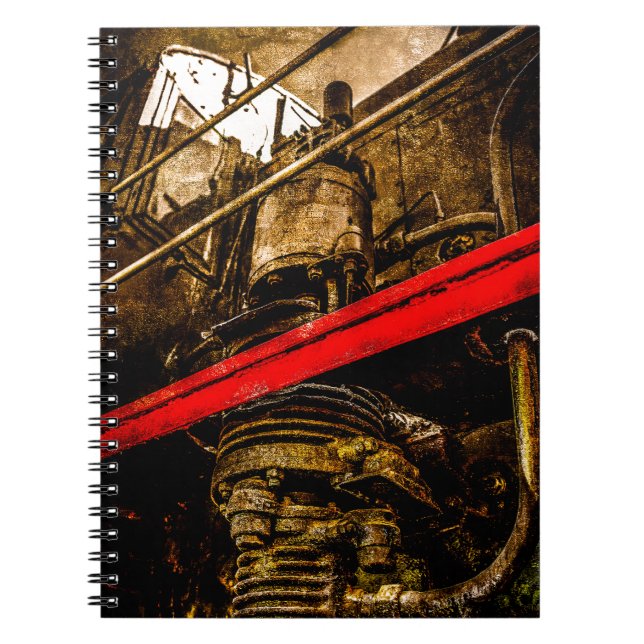 Carnet Train à vapeur vintage - Pompe à air (Devant)