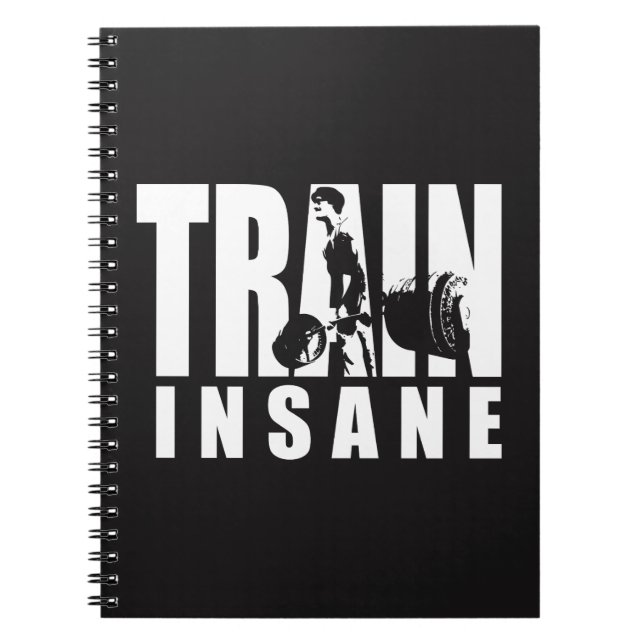 Carnet TRAIN INSANE - Deadlift - Gym Workout Motivational (Devant)