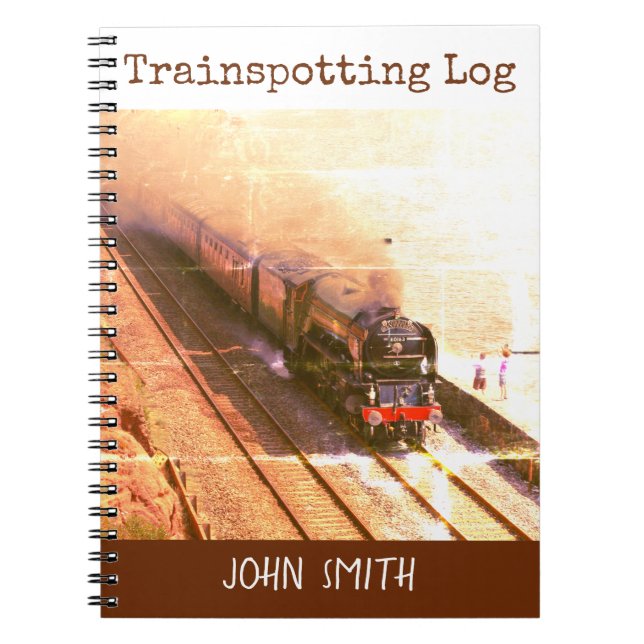 Carnet Train log, classique vapeur loco Tornado, votre no (Devant)