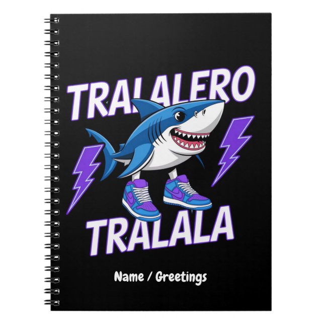 Carnet Tralalero Tralala Bootleg Funny Shark meme Graphis (Devant)