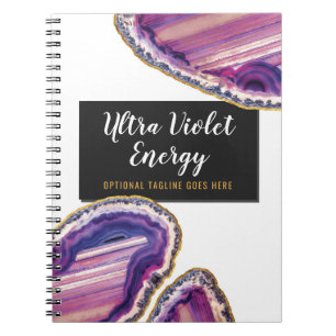 Carnet Tranche d'agate de géode pierre précieuse violet u