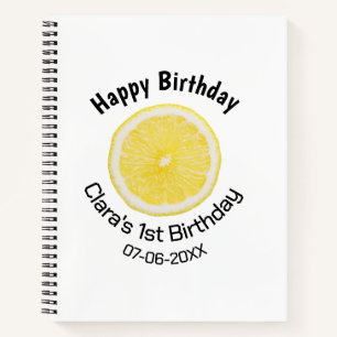 Carnet Tranches de citron pour 1er anniversaire bébé enfa