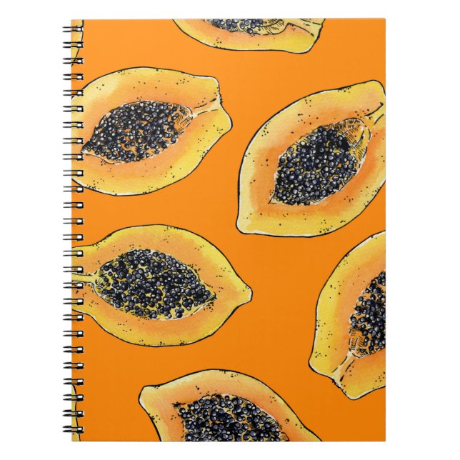 Carnet Tranches de Papaya sur orange (Devant)