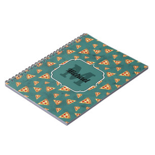 Carnet Tranches de pizza cool vintage motif turquoise Mon