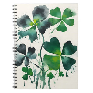 Carnet Trèfle à quatre feuilles - Fleurs aquarelle
