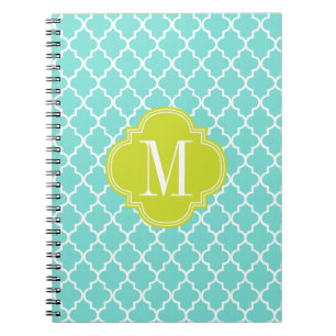 Carnet Trellis marocain de tuiles d'Aqua personnalisé
