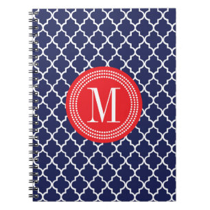 Carnet Trellis marocain de tuiles de marine personnalisé