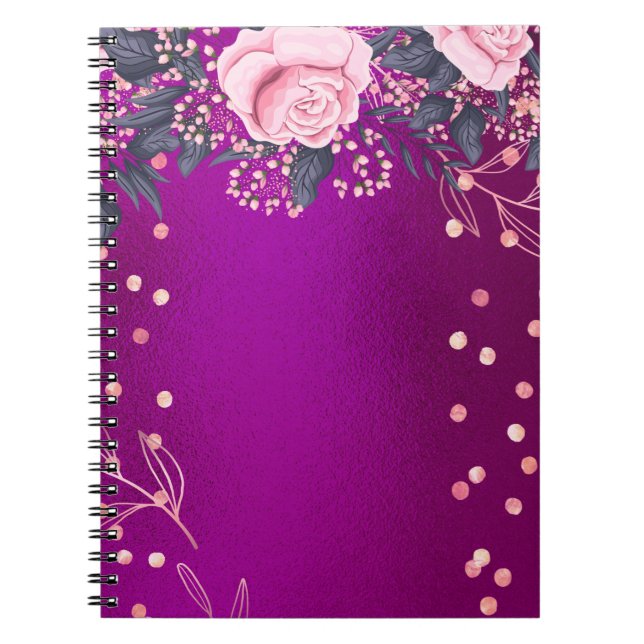 Carnet Trending Metallal Floral Stationery Budget Girly (Devant)