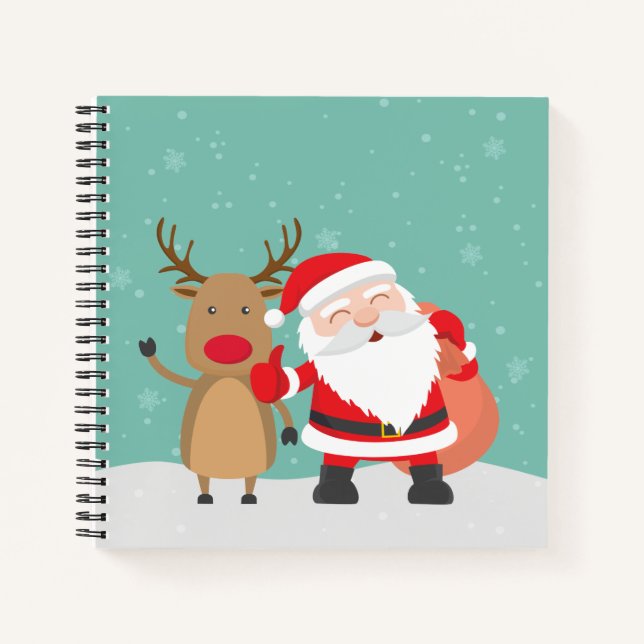Carnet Très mignon Santa Claus et Reindeer Guestbook (Devant)